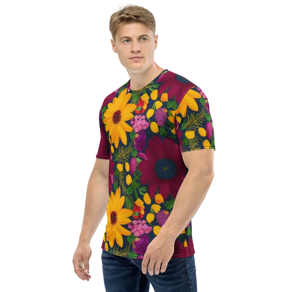 Solar Bouquet on Men's Crew Neck T-Shirt — Left