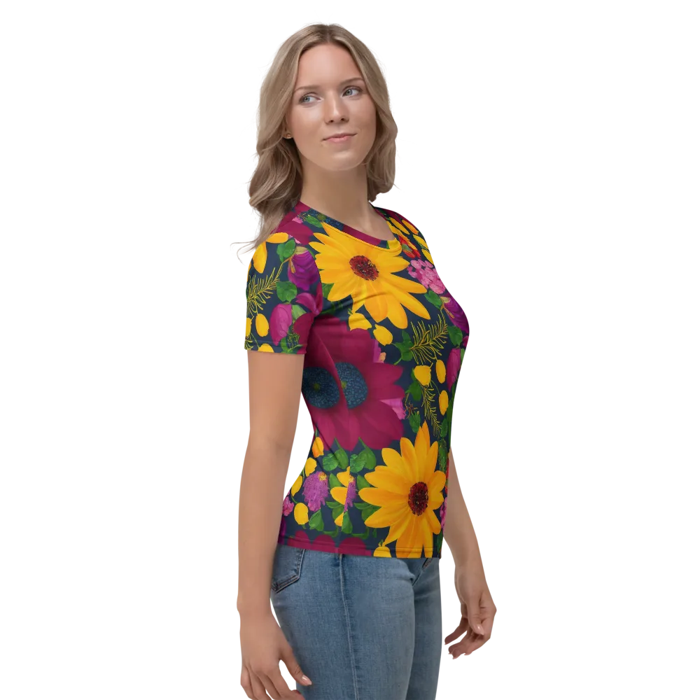 Solar Bouquet on Women's Crew Neck T-Shirt — Right