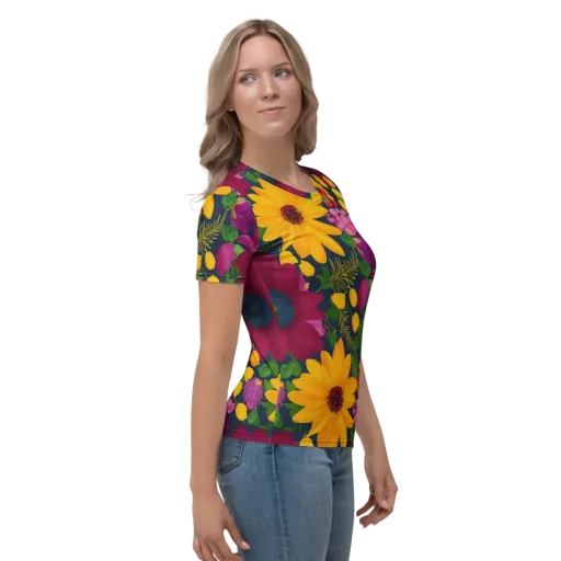 Solar Bouquet on a Women's Crew Neck T-Shirt