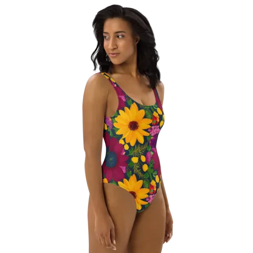 Solar Bouquet on a One-Piece Swimsuit