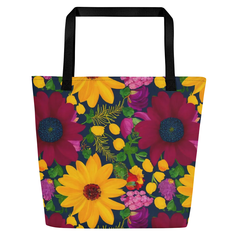 Solar Bouquet on Large Tote Bag W/ Pocket — Front