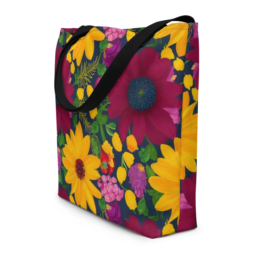 Solar Bouquet on Large Tote Bag W/ Pocket — Front