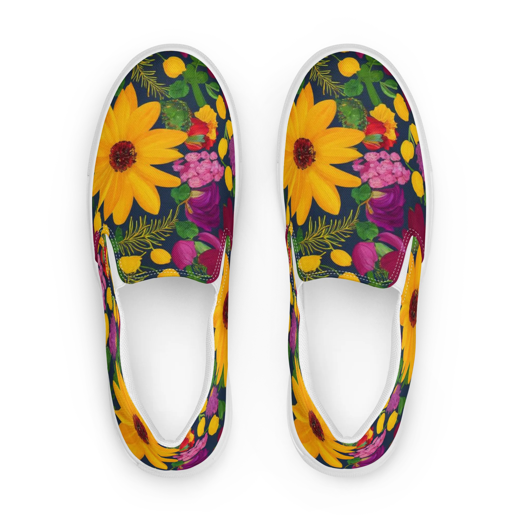 Solar Bouquet on Women's Slip-On Canvas Shoes — Front