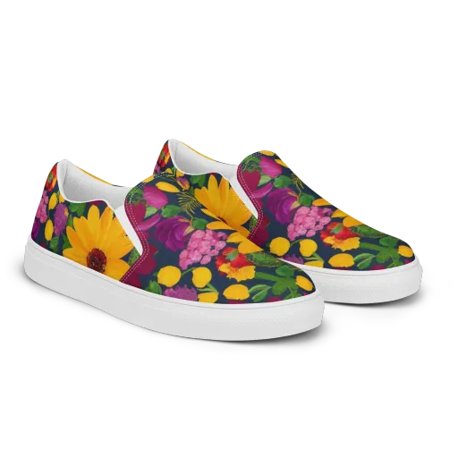 Solar Bouquet on a Women's Slip-On Canvas Shoes