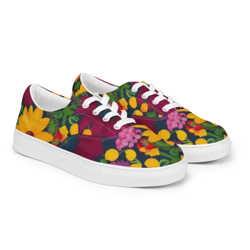Solar Bouquet on a Men's Lace-Up Canvas Shoes
