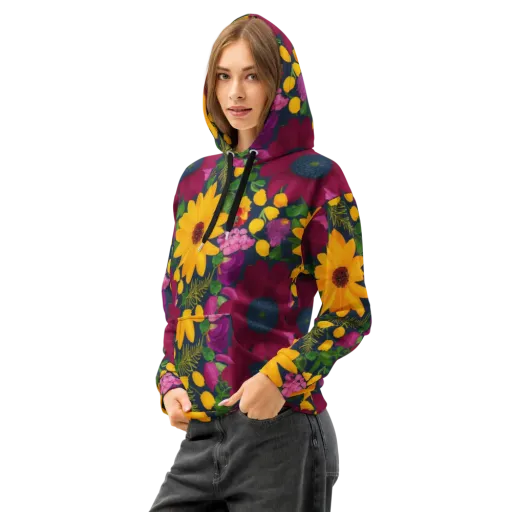 Solar Bouquet on a Cotton Hoodie