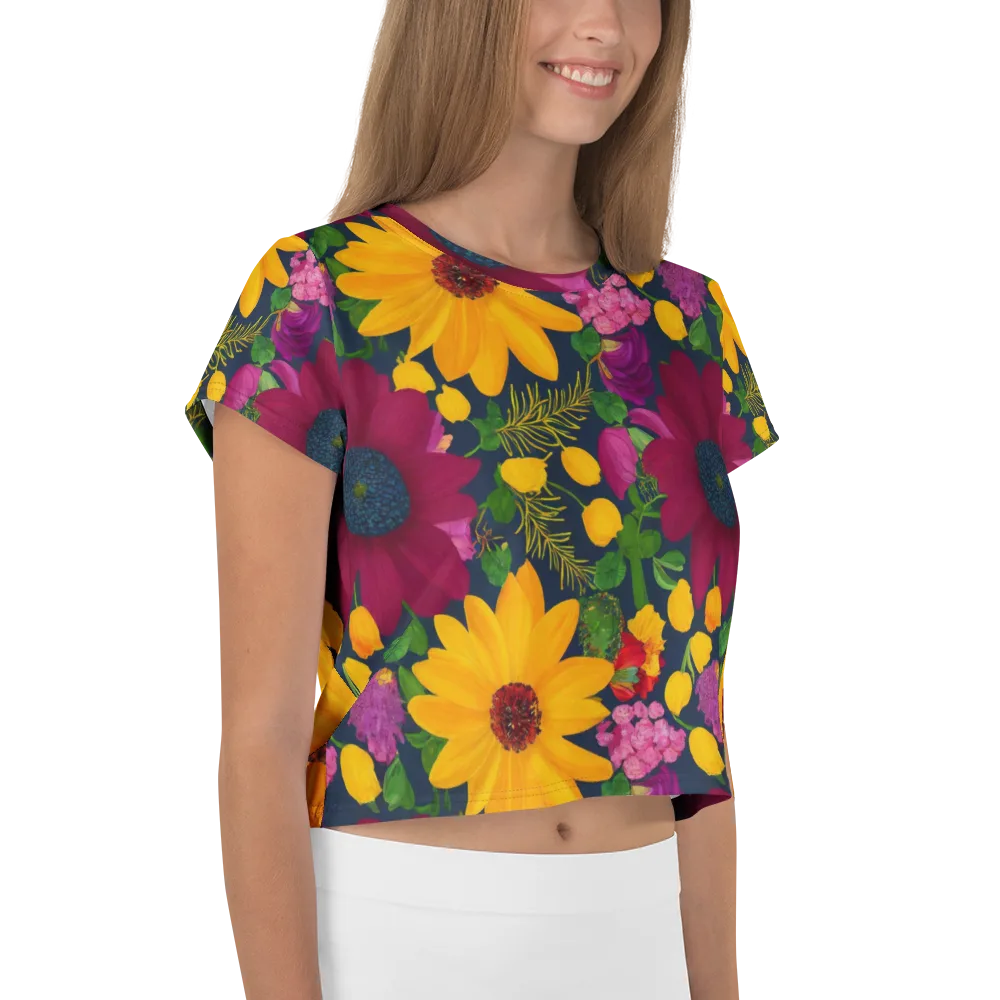 Solar Bouquet on Crop Tee — Right