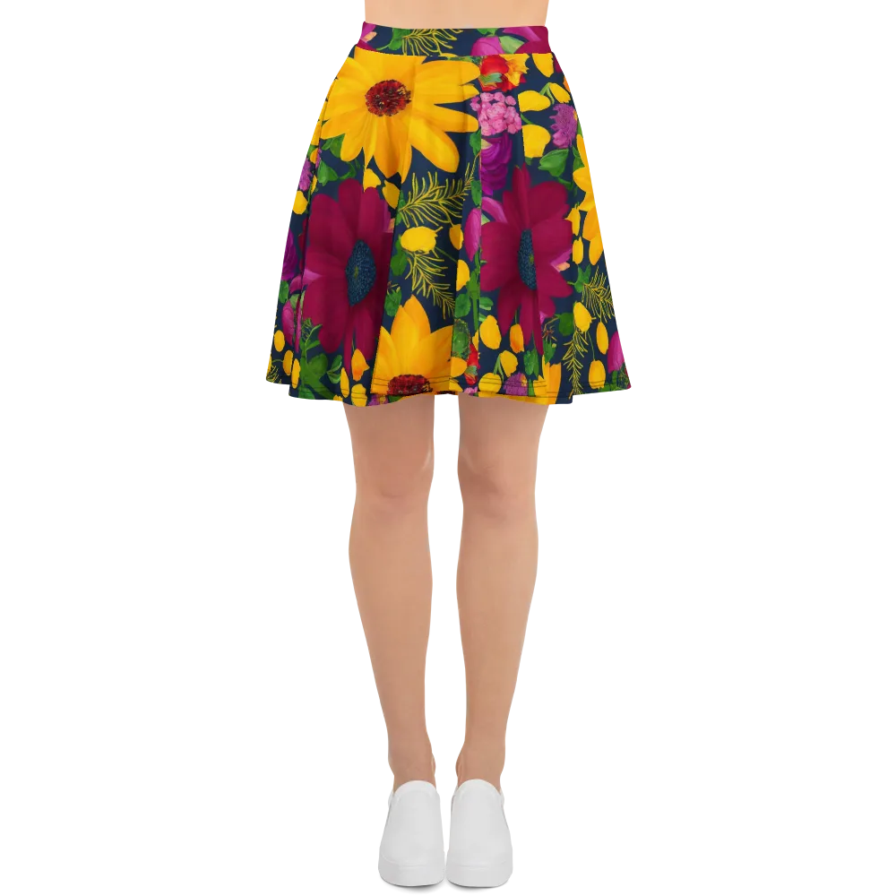 Solar Bouquet on Skater Skirt — Front