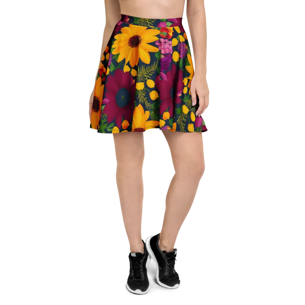 Solar Bouquet on Skater Skirt — Front