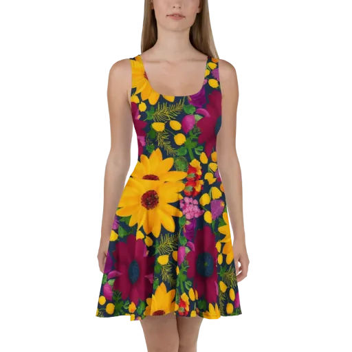 Solar Bouquet on a Skater Dress