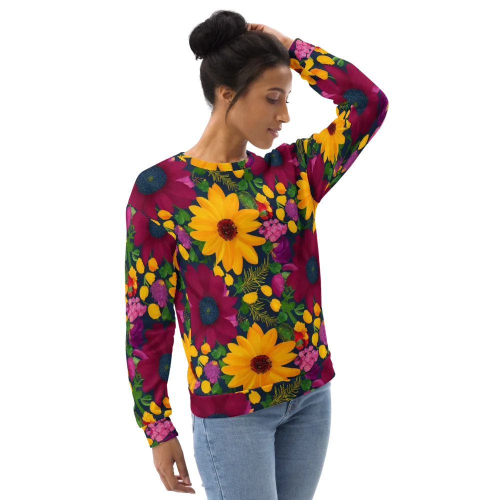 Solar Bouquet on Sweatshirt — Right Front