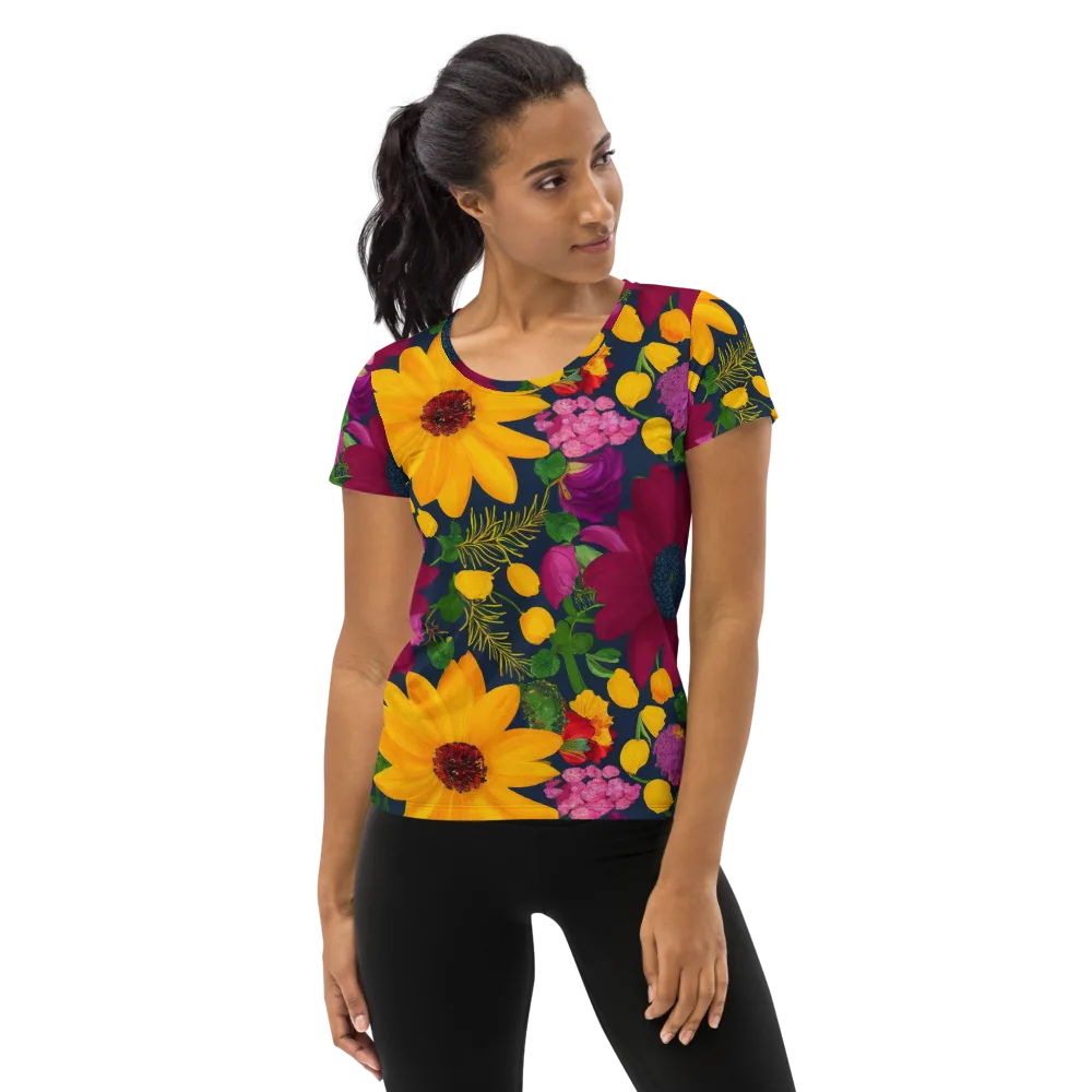 Solar Bouquet on Women's Athletic T-Shirt — Front