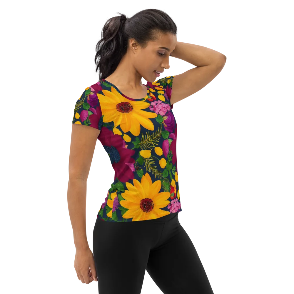 Solar Bouquet on Women's Athletic T-Shirt — Right