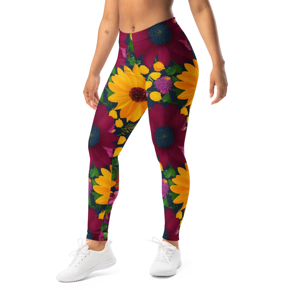 Solar Bouquet on Leggings — Left Front