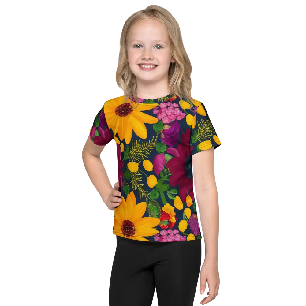 Solar Bouquet on Kids Crew Neck T-Shirt — Front