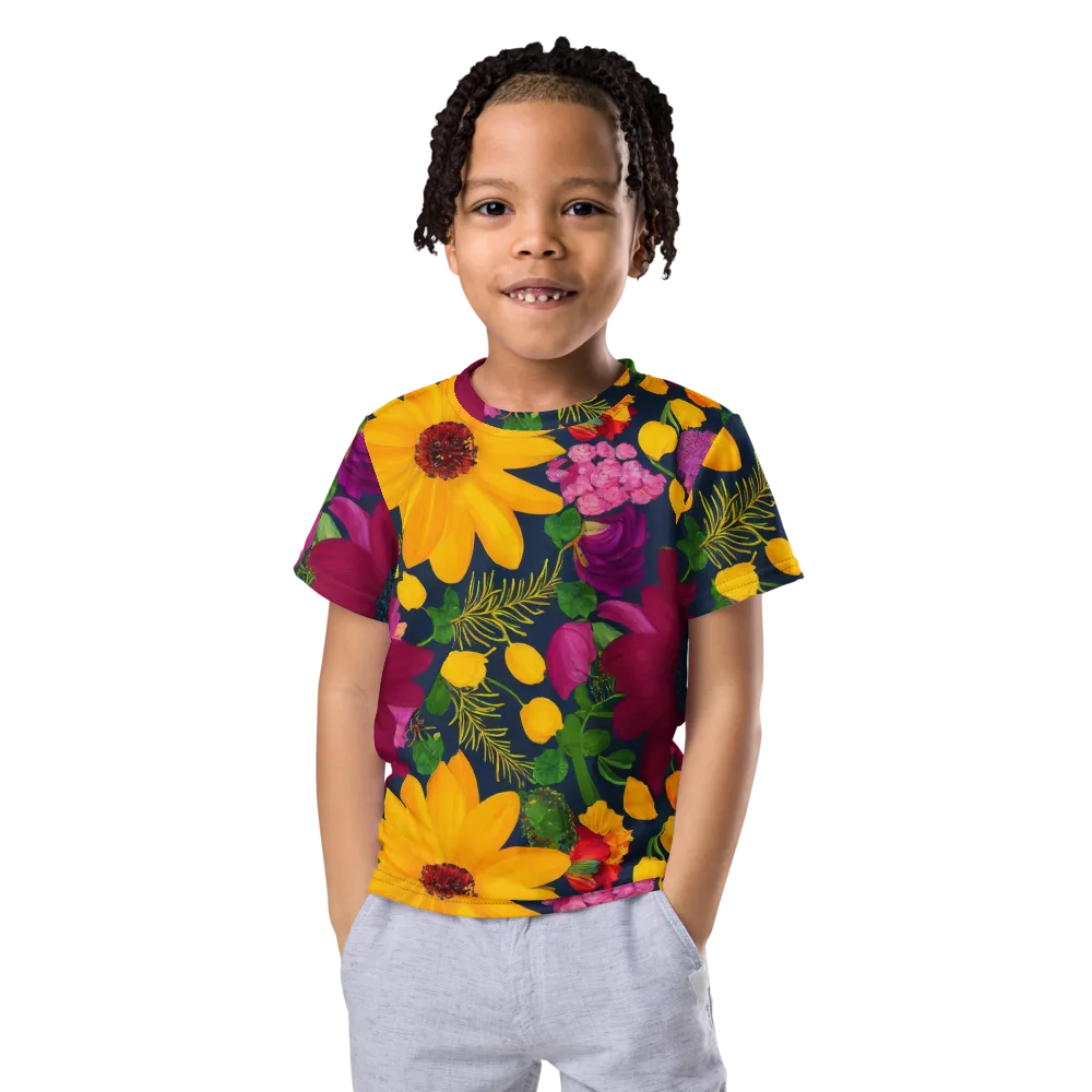 Solar Bouquet on Kids Crew Neck T-Shirt — Front