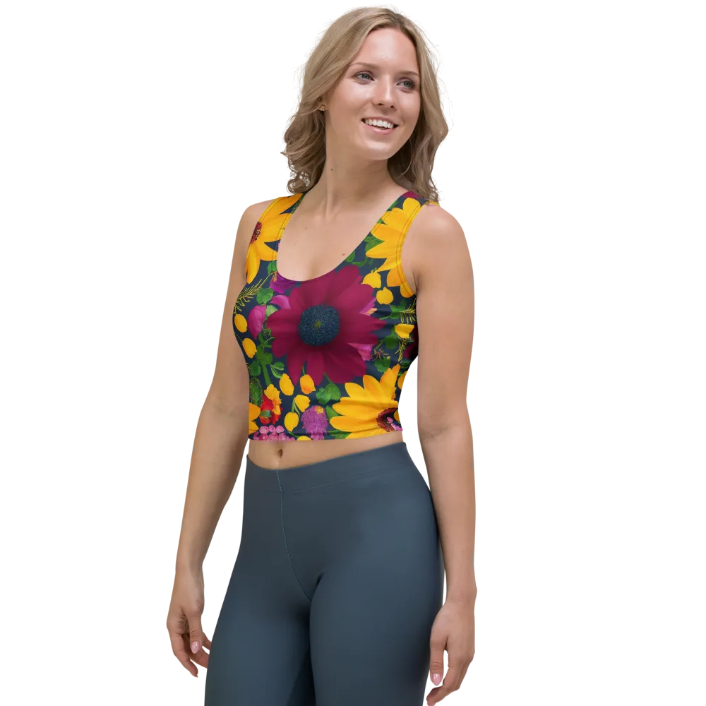 Solar Bouquet on Crop Top — Left Front