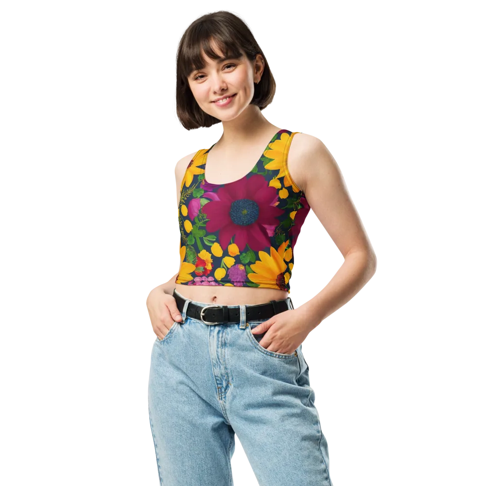 Solar Bouquet on Crop Top — Front