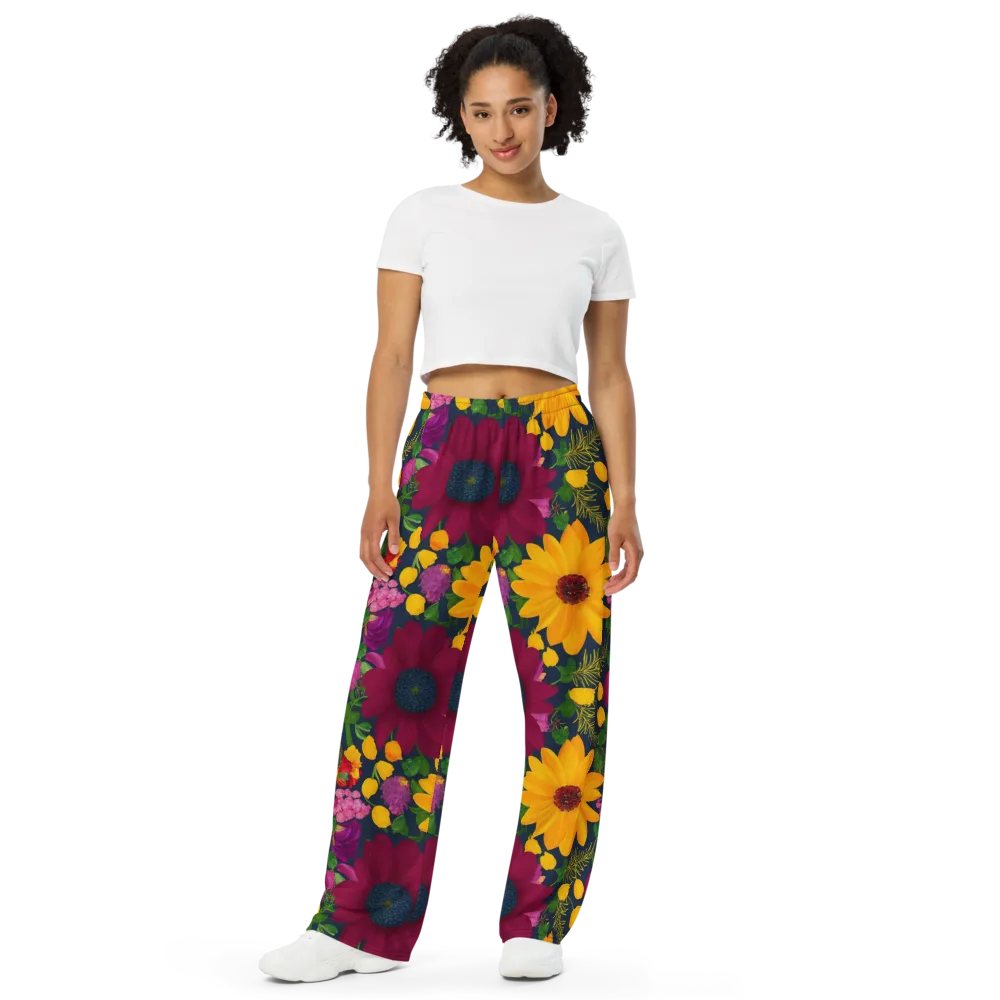 Solar Bouquet on Wide-Leg Pants — Front