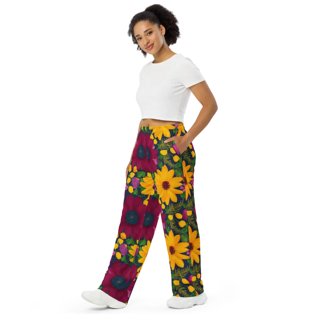 Solar Bouquet on Wide-Leg Pants — Left Front
