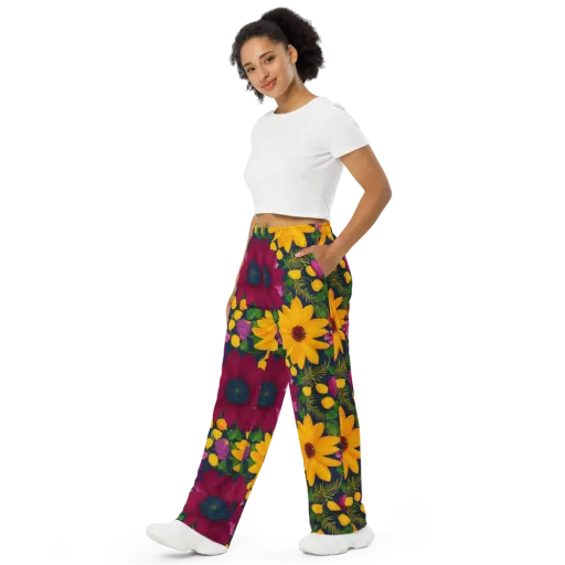 Solar Bouquet on a Wide-Leg Pants