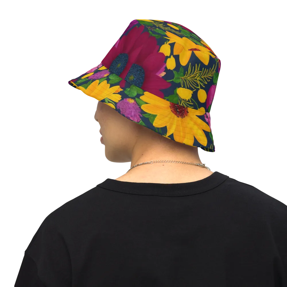 Solar Bouquet on Reversible Bucket Hat — Back Inside