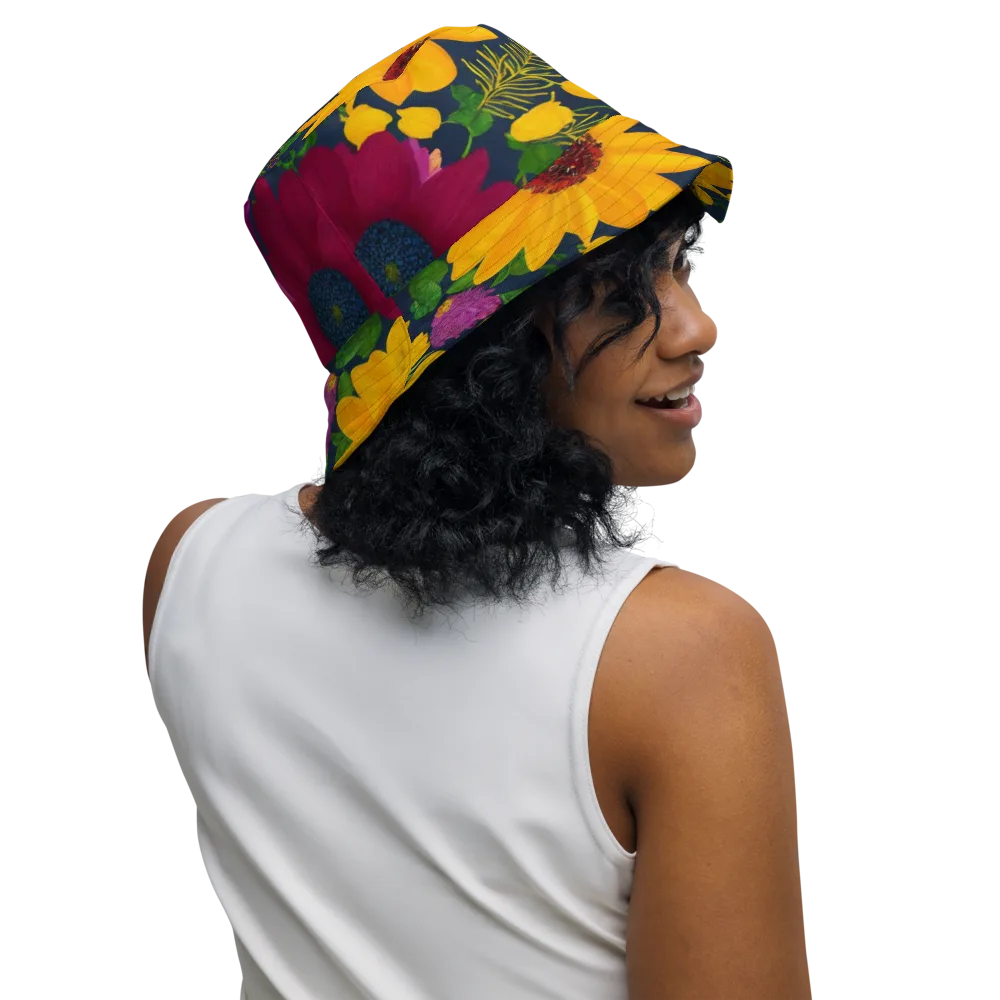 Solar Bouquet on Reversible Bucket Hat — Right Outside