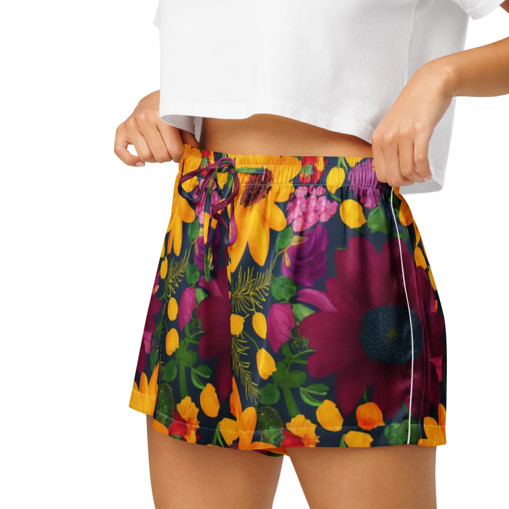 Solar Bouquet on Women's Pajama Shorts — Left