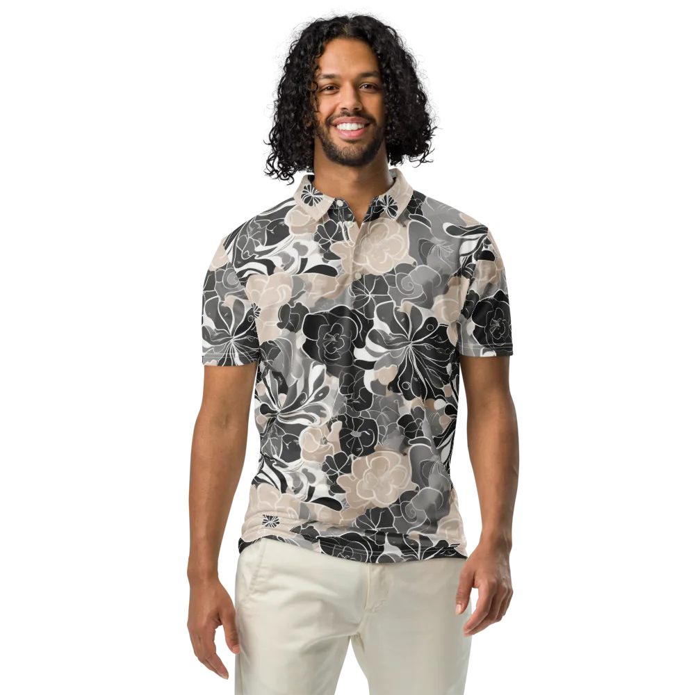 Chalk Bloom on Men's Slim Fit Polo Shirt — Front