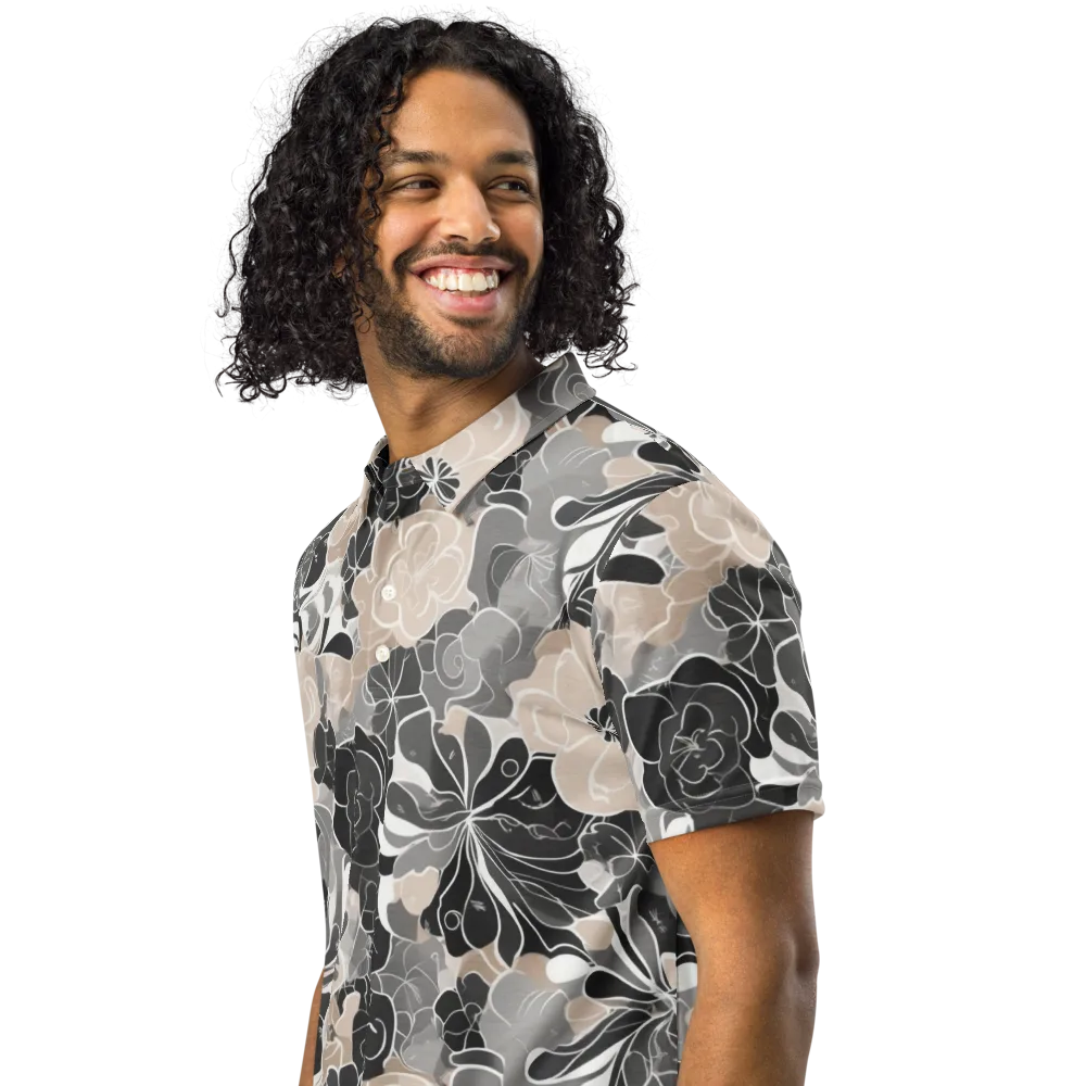 Chalk Bloom on Men's Slim Fit Polo Shirt — Left Front
