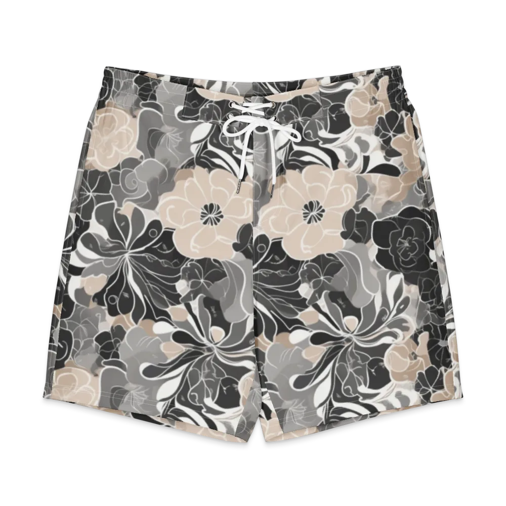Chalk Bloom on Men's Board Shorts — Front