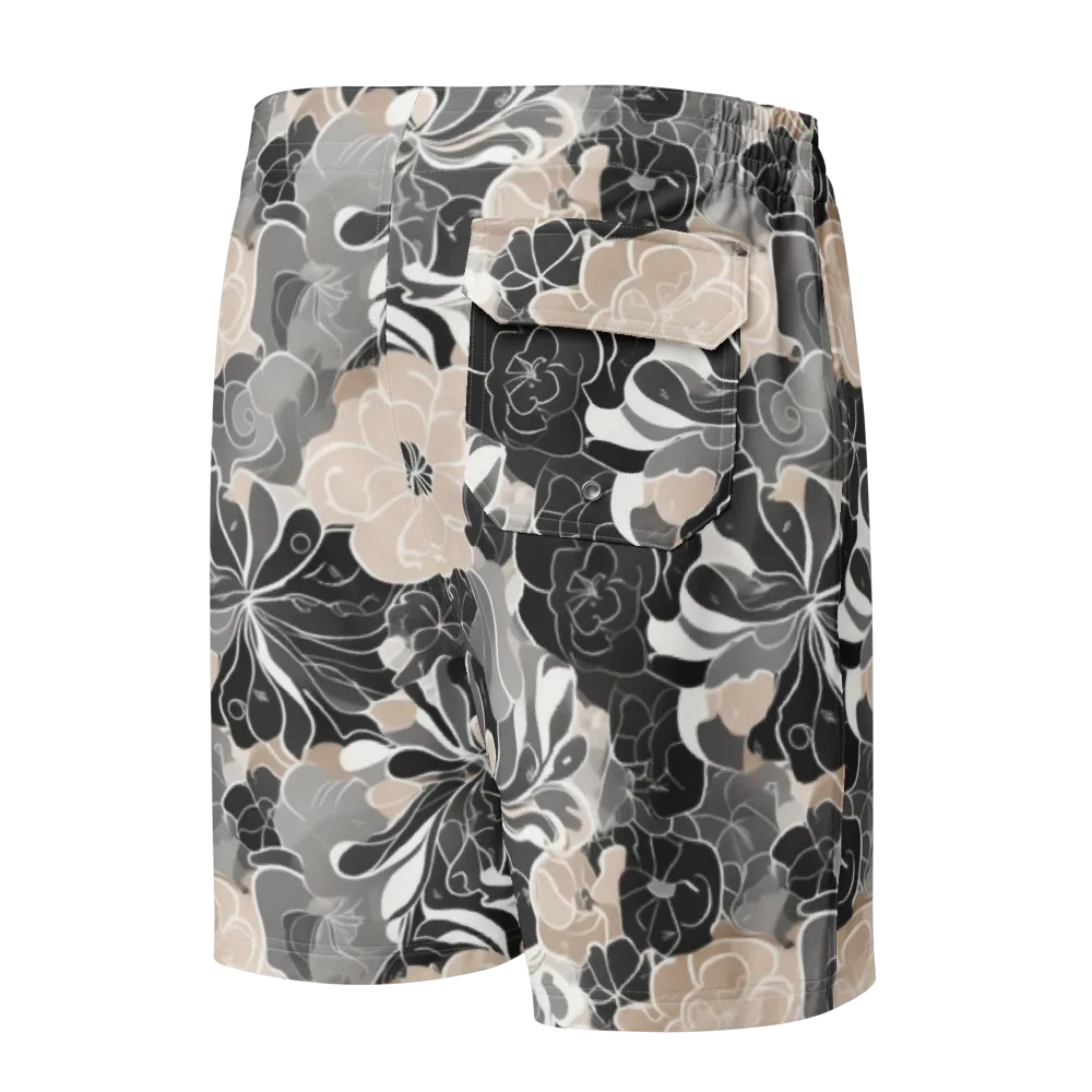 Chalk Bloom on Men's Board Shorts — Back