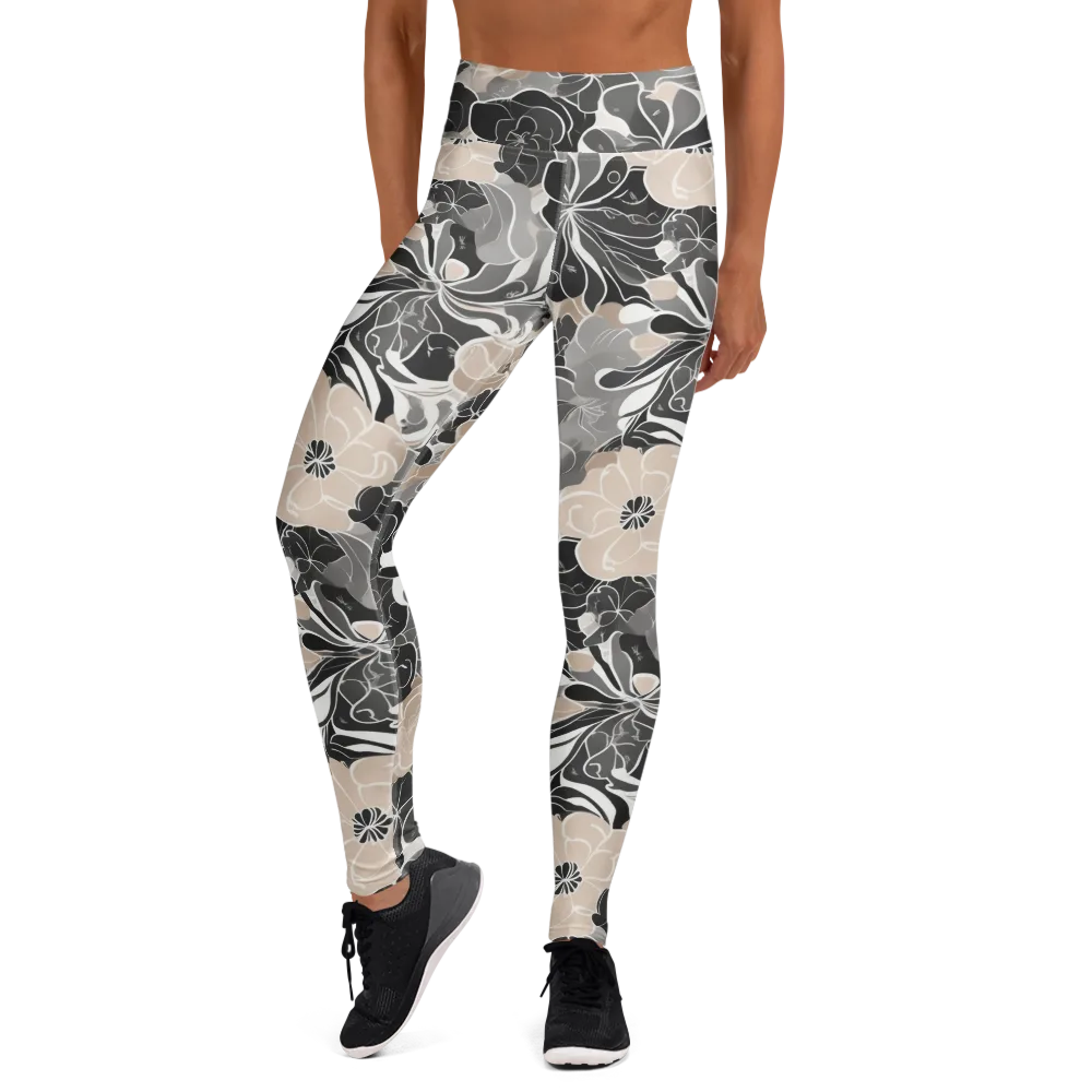Chalk Bloom on Yoga Leggings — Front