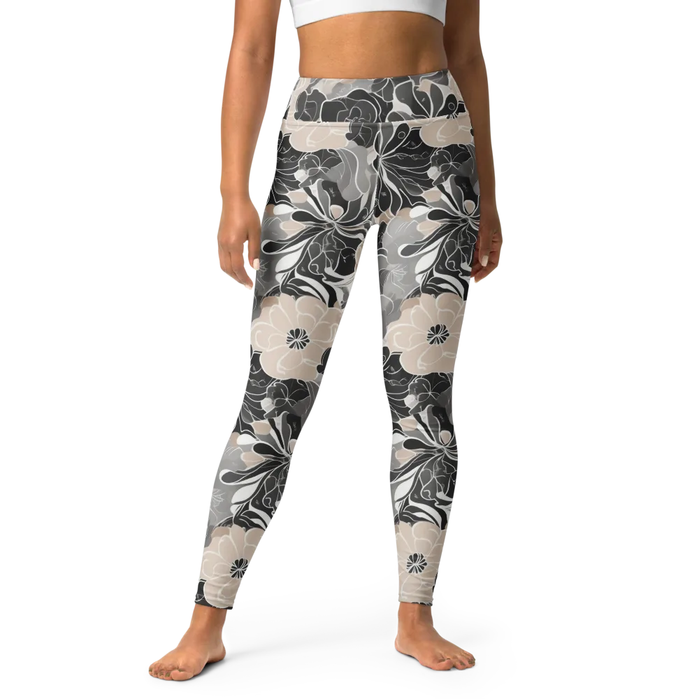 Chalk Bloom on Yoga Leggings — Front