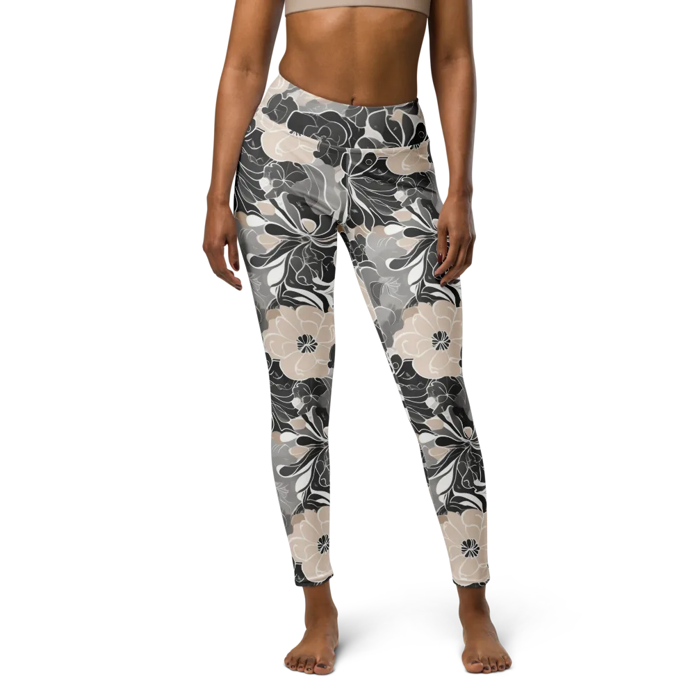 Chalk Bloom on Yoga Leggings — Front