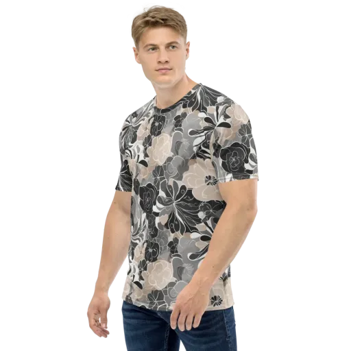 Chalk Bloom on a Men's Crew Neck T-Shirt