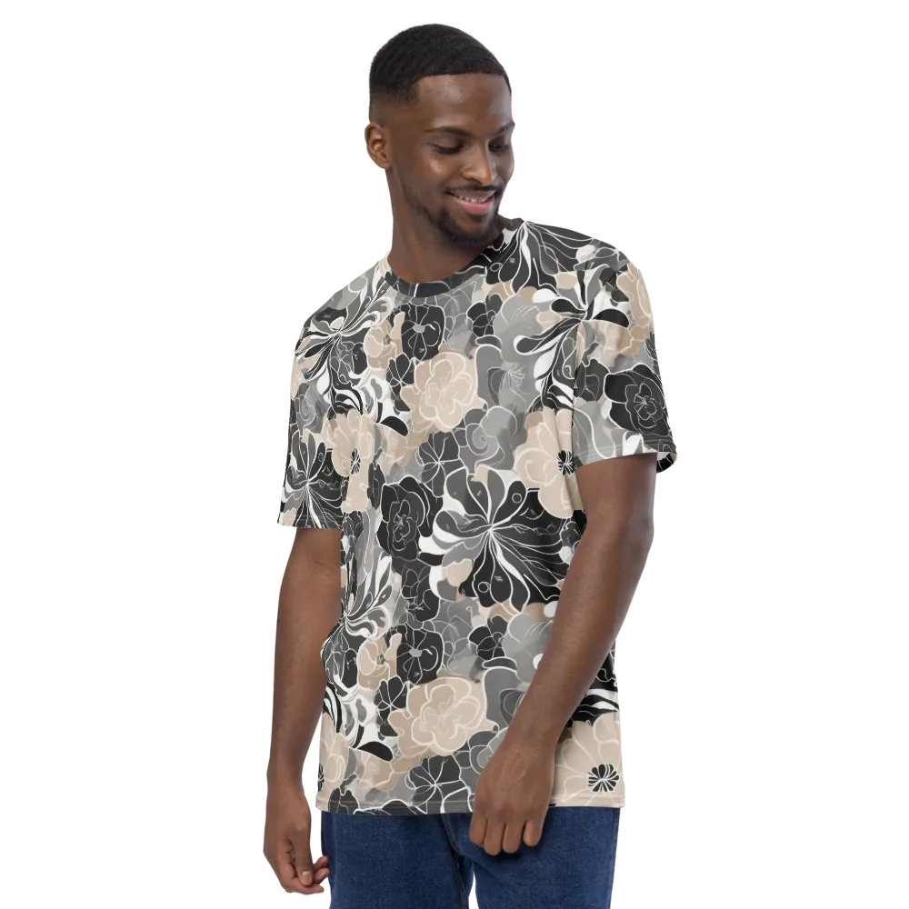 Chalk Bloom on Men's Crew Neck T-Shirt — Left