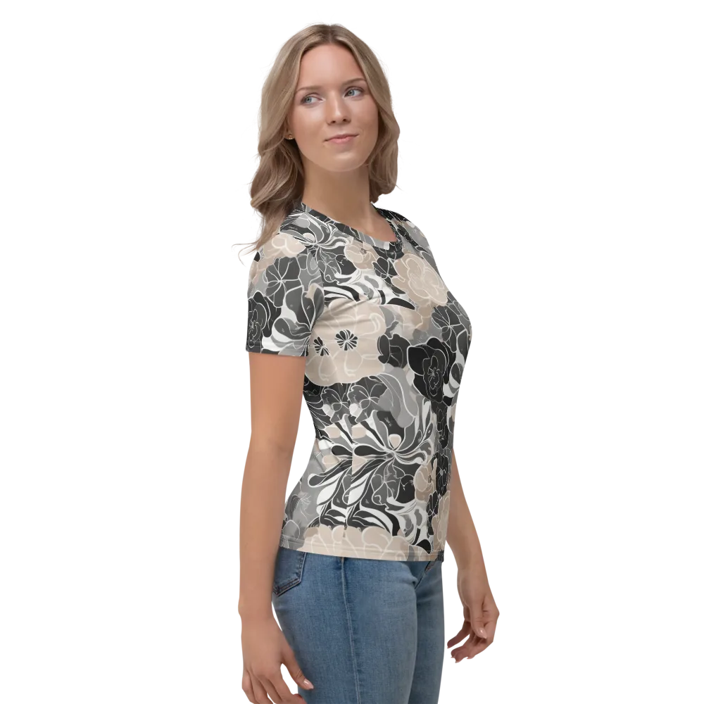 Chalk Bloom on Women's Crew Neck T-Shirt — Right