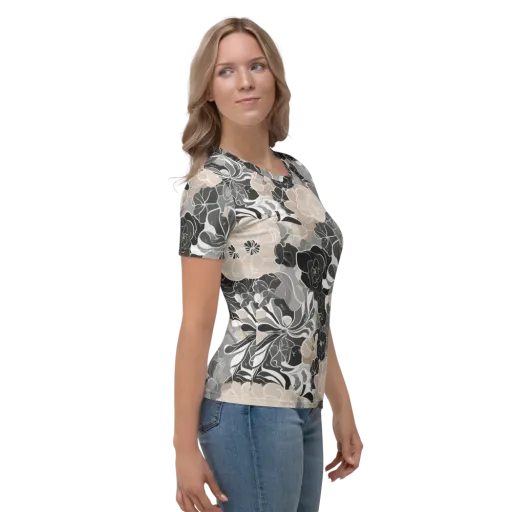 Chalk Bloom on a Women's Crew Neck T-Shirt