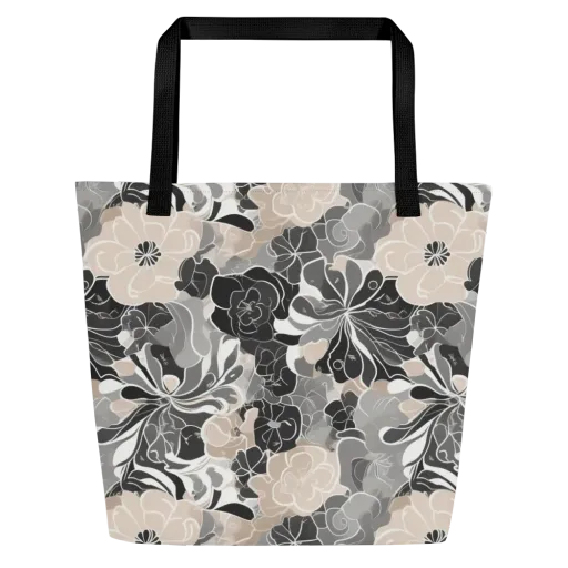 Chalk Bloom on a Large Tote Bag W/ Pocket
