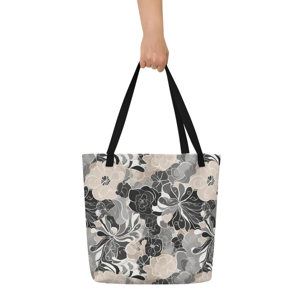 Chalk Bloom on Large Tote Bag W/ Pocket — Front
