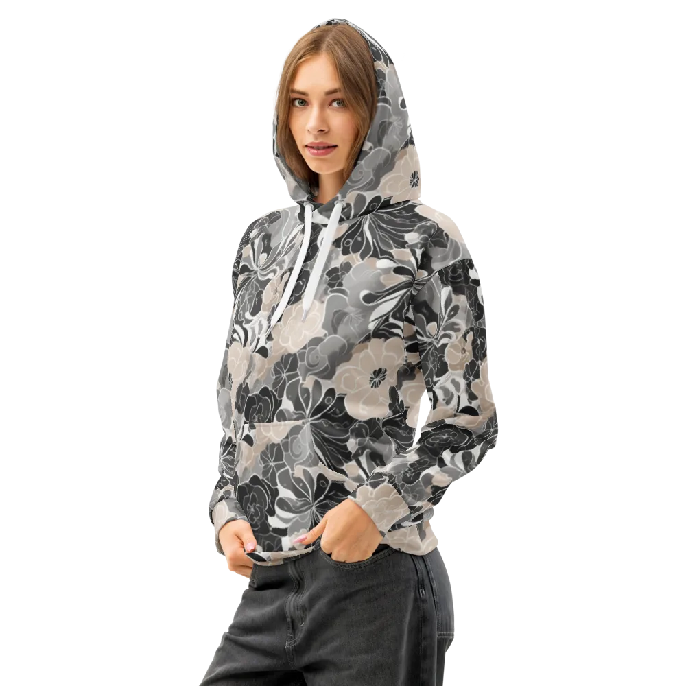 Chalk Bloom on Cotton Hoodie — Left Front