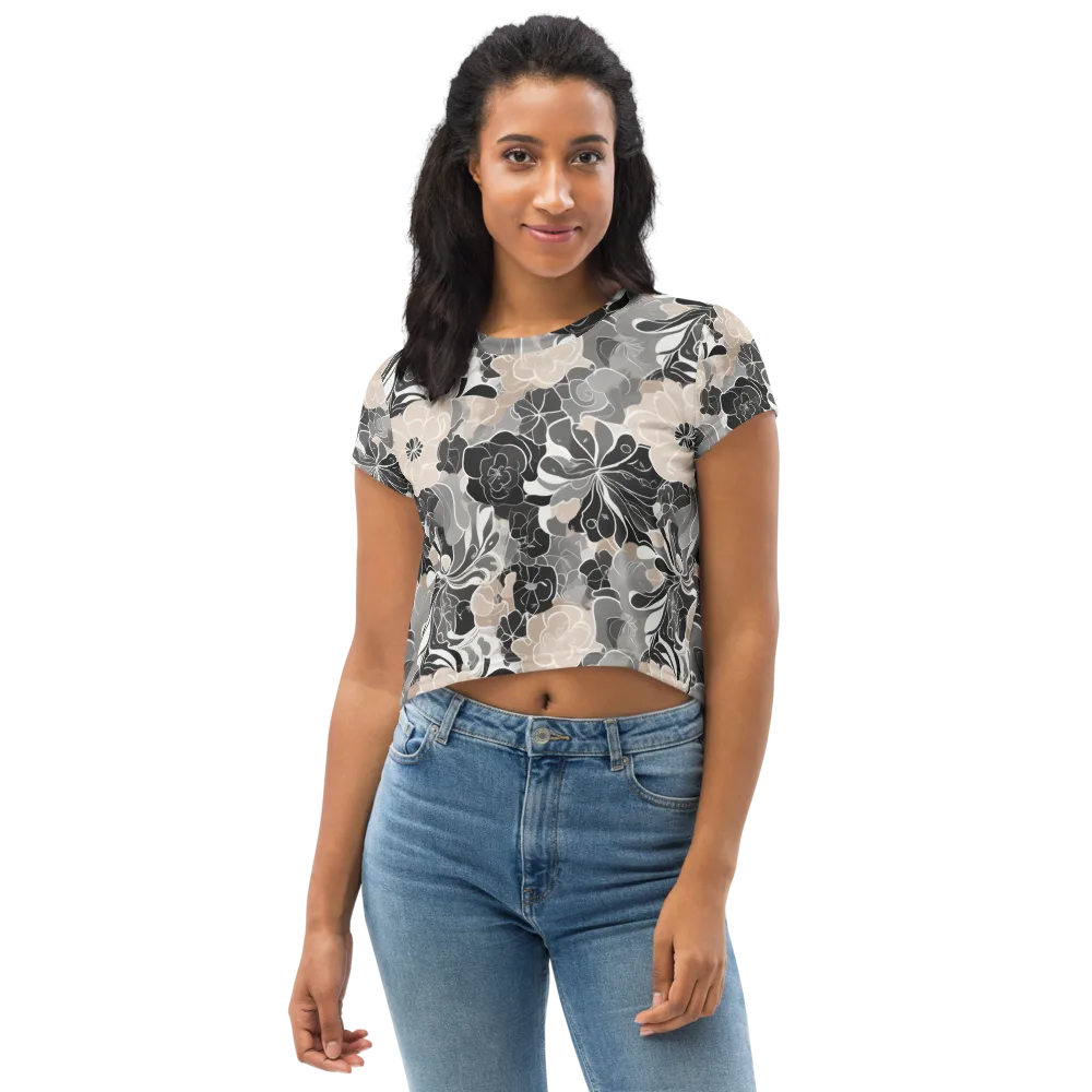 Chalk Bloom on Crop Tee — Front
