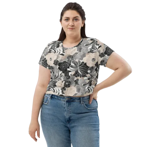 Chalk Bloom on a Crop Tee