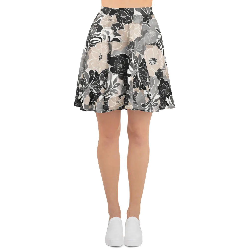 Chalk Bloom on Skater Skirt — Front