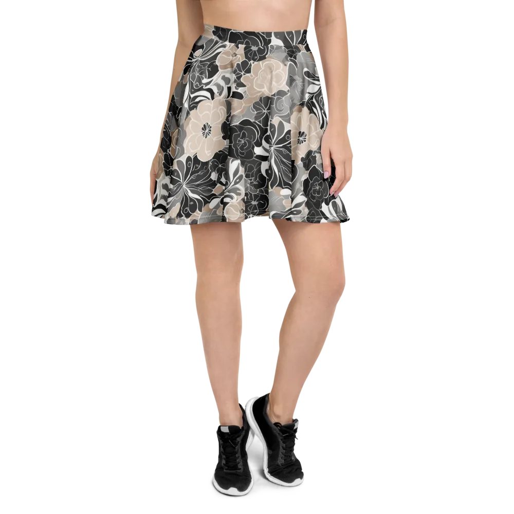 Chalk Bloom on Skater Skirt — Front
