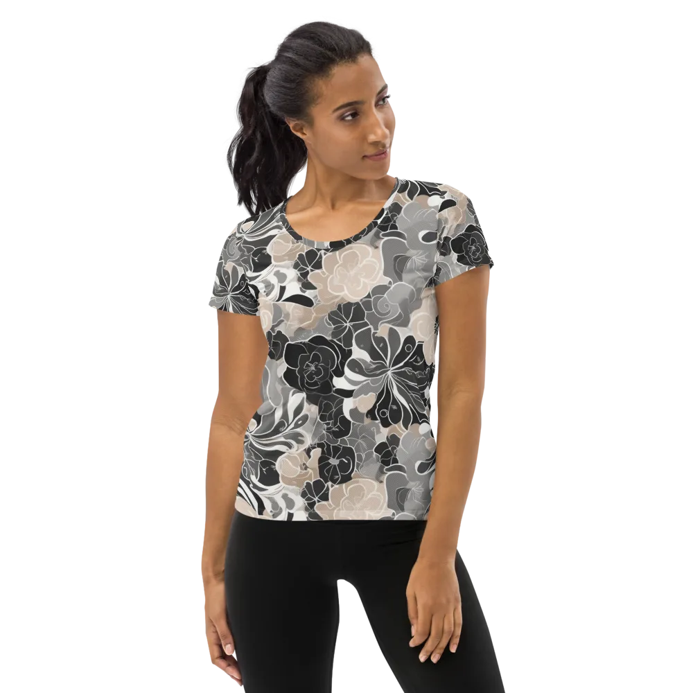Chalk Bloom on Women's Athletic T-Shirt — Front