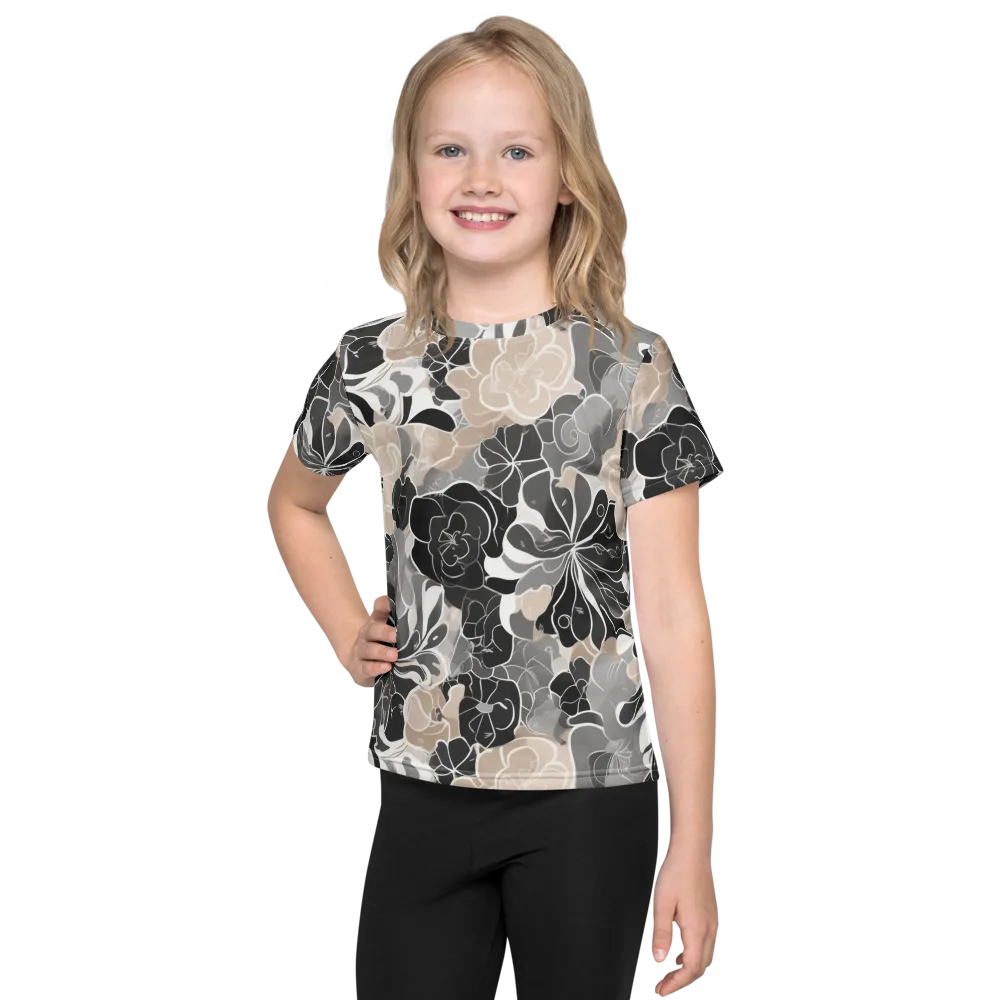 Chalk Bloom on Kids Crew Neck T-Shirt — Front