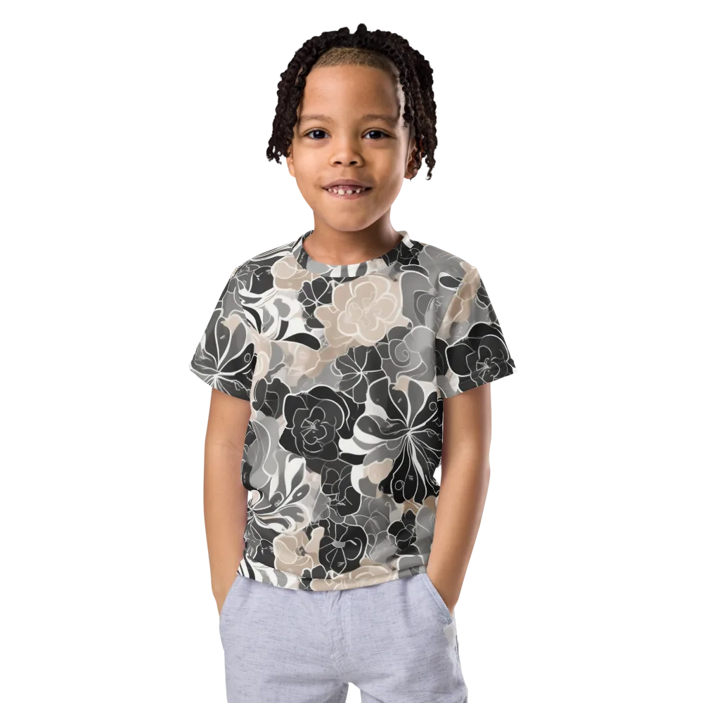 Chalk Bloom on Kids Crew Neck T-Shirt — Front