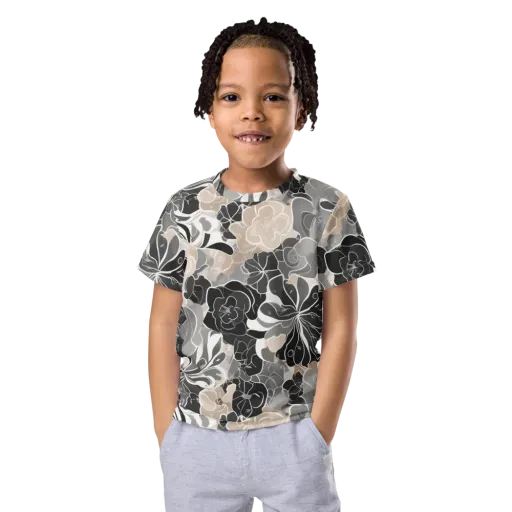 Chalk Bloom on a Kids Crew Neck T-Shirt